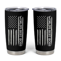 World's Best Boss Tumbler Cup Gifts for Office Male Female Bosses Coworkers American Flag