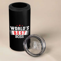 Worlds Best Boss 4 in 1 Can Cooler Tumbler Gifts for Office Bosses Coworkers Leaders Managers
