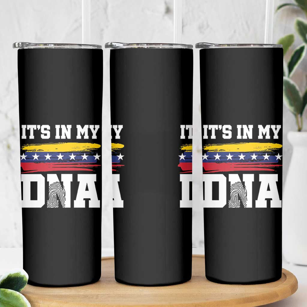 Venezuelan Blood Inside Me Skinny Tumbler Its In My DNA Venezuela Flag Heritage Pride