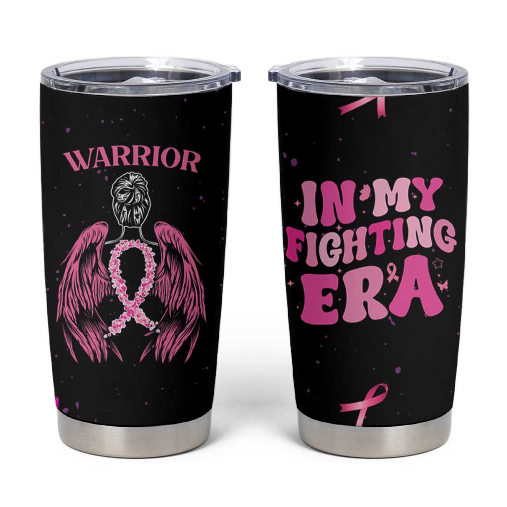 Breast Cancer Warrior Support Squad Tumbler Cup In My Fighting Era Cancer Care Gifts for Woman Pink Ribbon - Wonder Print Shop