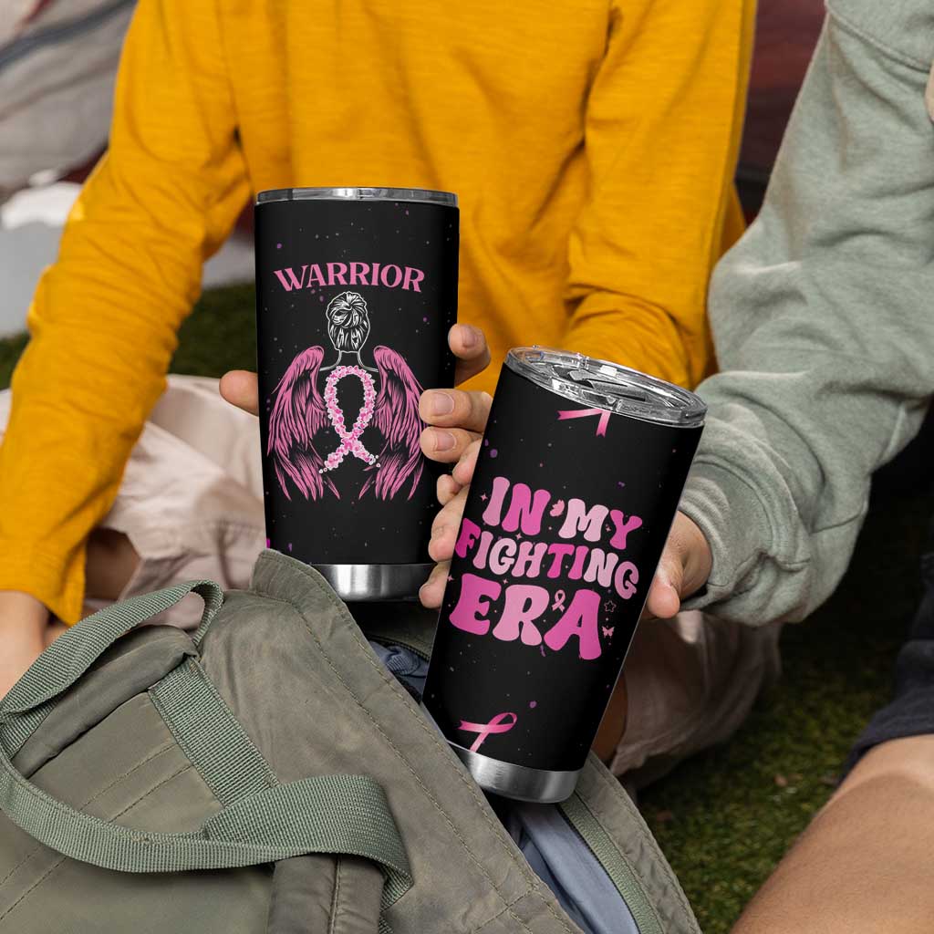 Breast Cancer Warrior Support Squad Tumbler Cup In My Fighting Era Cancer Care Gifts for Woman Pink Ribbon - Wonder Print Shop