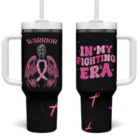 Breast Cancer Warrior Support Squad Tumbler With Handle In My Fighting Era Cancer Care Gifts for Woman Pink Ribbon - Wonder Print Shop