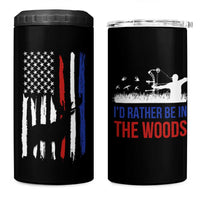 Hunting Gifts For Men 4 in 1 Can Cooler Tumbler Id Rather Be In The Woods Deer Hunting American Flag