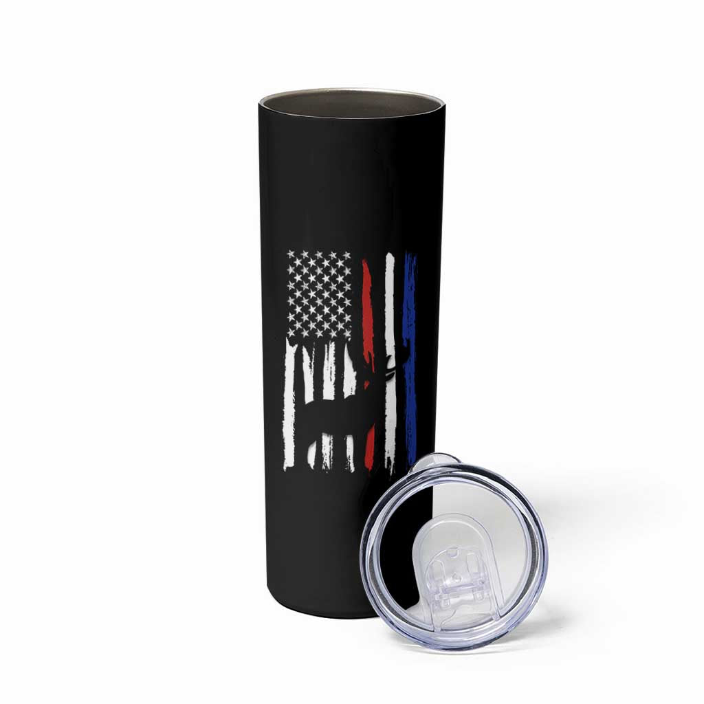 Hunting Gifts For Men Skinny Tumbler Id Rather Be In The Woods Deer Hunting American Flag
