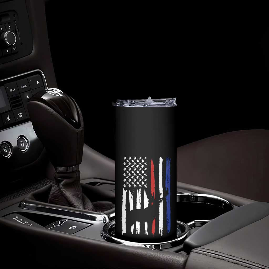 Hunting Gifts For Men Skinny Tumbler Id Rather Be In The Woods Deer Hunting American Flag