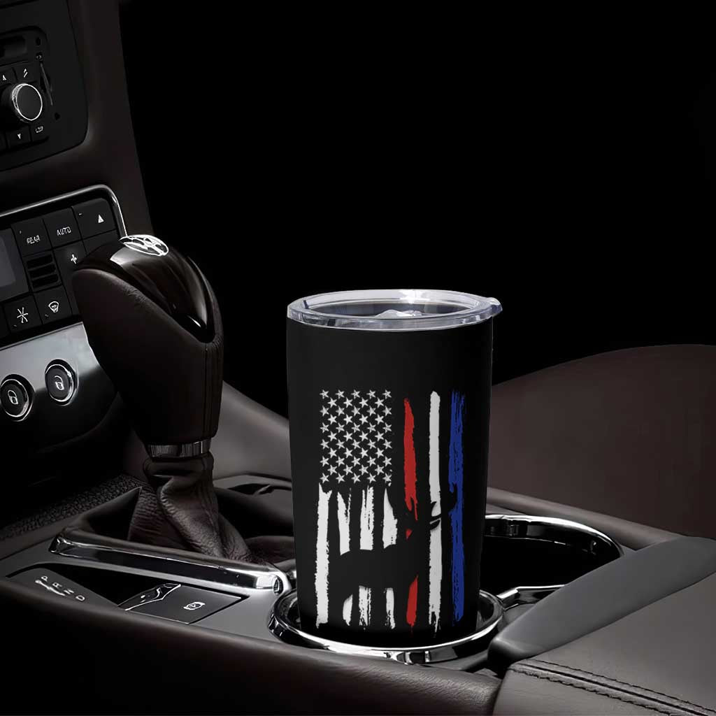 Hunting Gifts For Men Tumbler Cup Id Rather Be In The Woods Deer Hunting American Flag