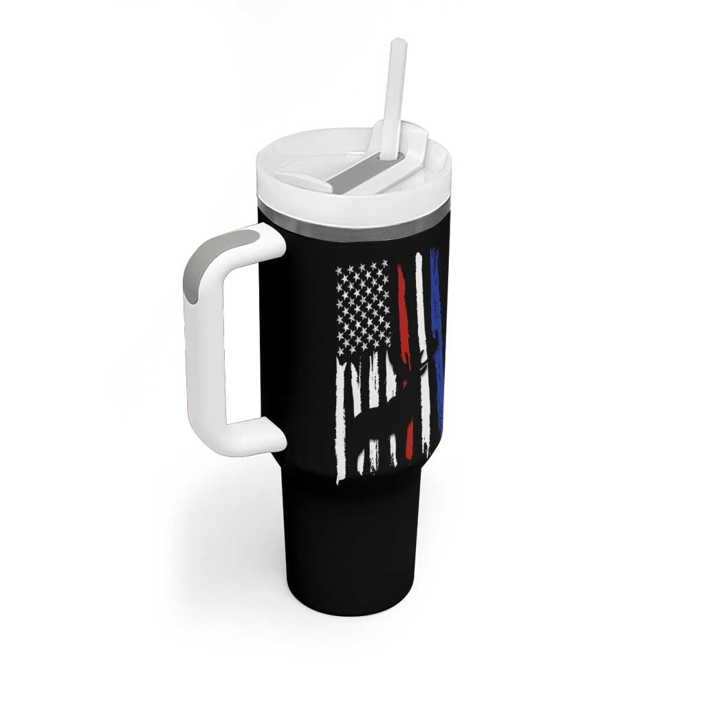 Hunting Gifts For Men Tumbler With Handle Id Rather Be In The Woods Deer Hunting American Flag