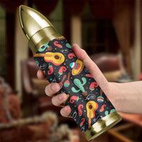 Mexican Bullet Tumbler Hot Sombrero Cactus Guitar Black Mexican Fiesta Cinco De Mayo