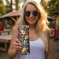 Mexican Skinny Tumbler Hot Sombrero Cactus Guitar Black Mexican Fiesta Cinco De Mayo