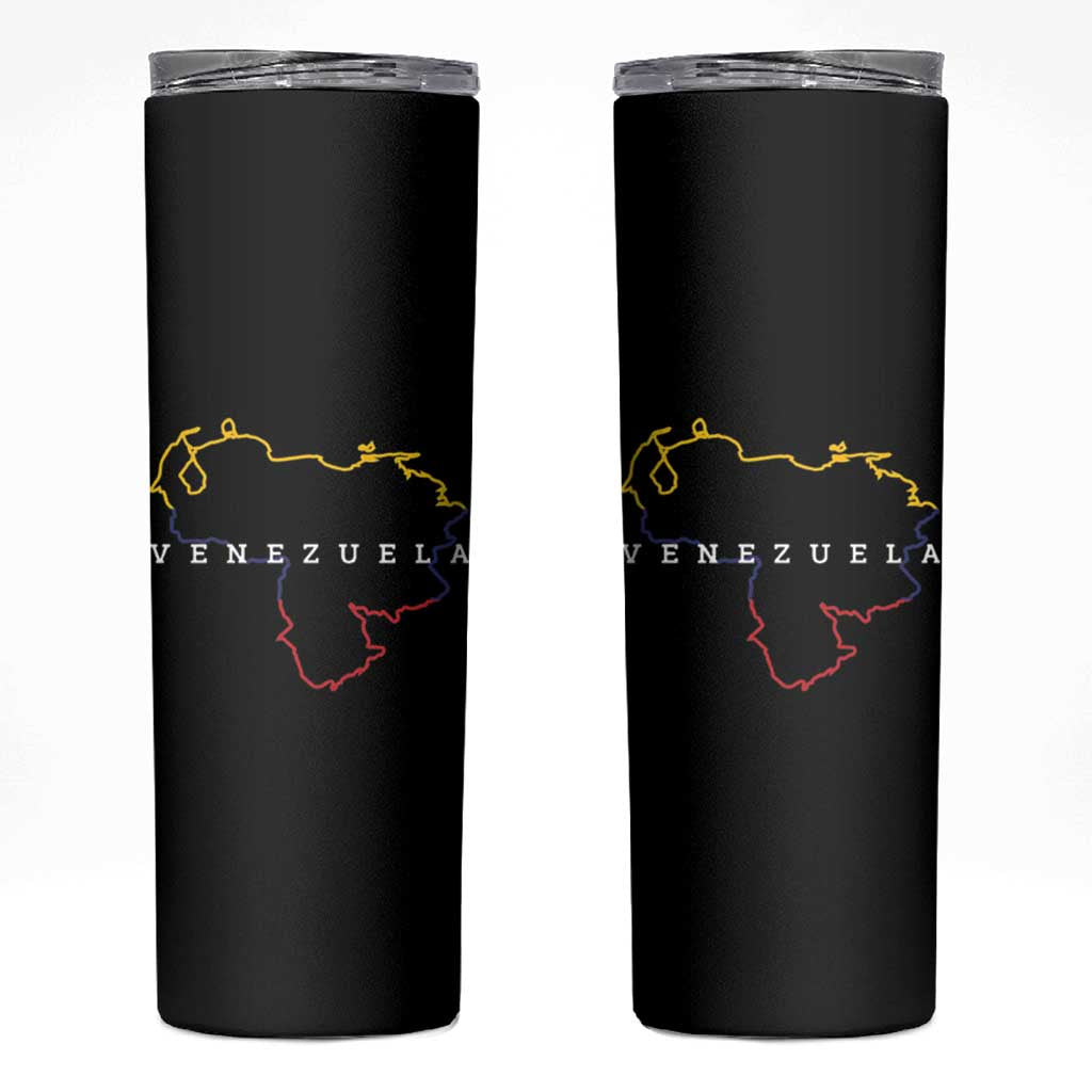 Venezuela Skinny Tumbler Mapa De Venezuela Flag Minimalist Venezolanos Venezuelan Travel Mug - Wonder Print Shop