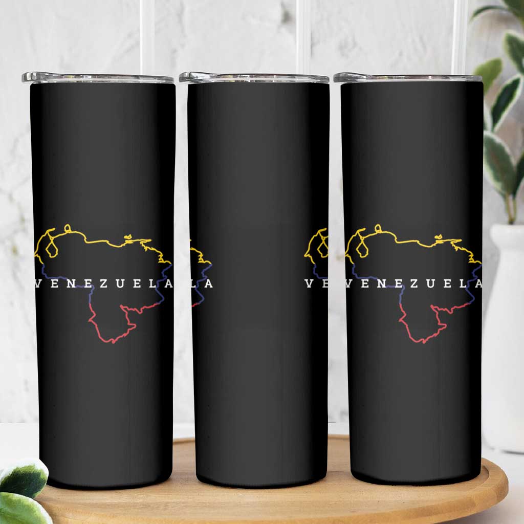 Venezuela Skinny Tumbler Mapa De Venezuela Flag Minimalist Venezolanos Venezuelan Travel Mug - Wonder Print Shop