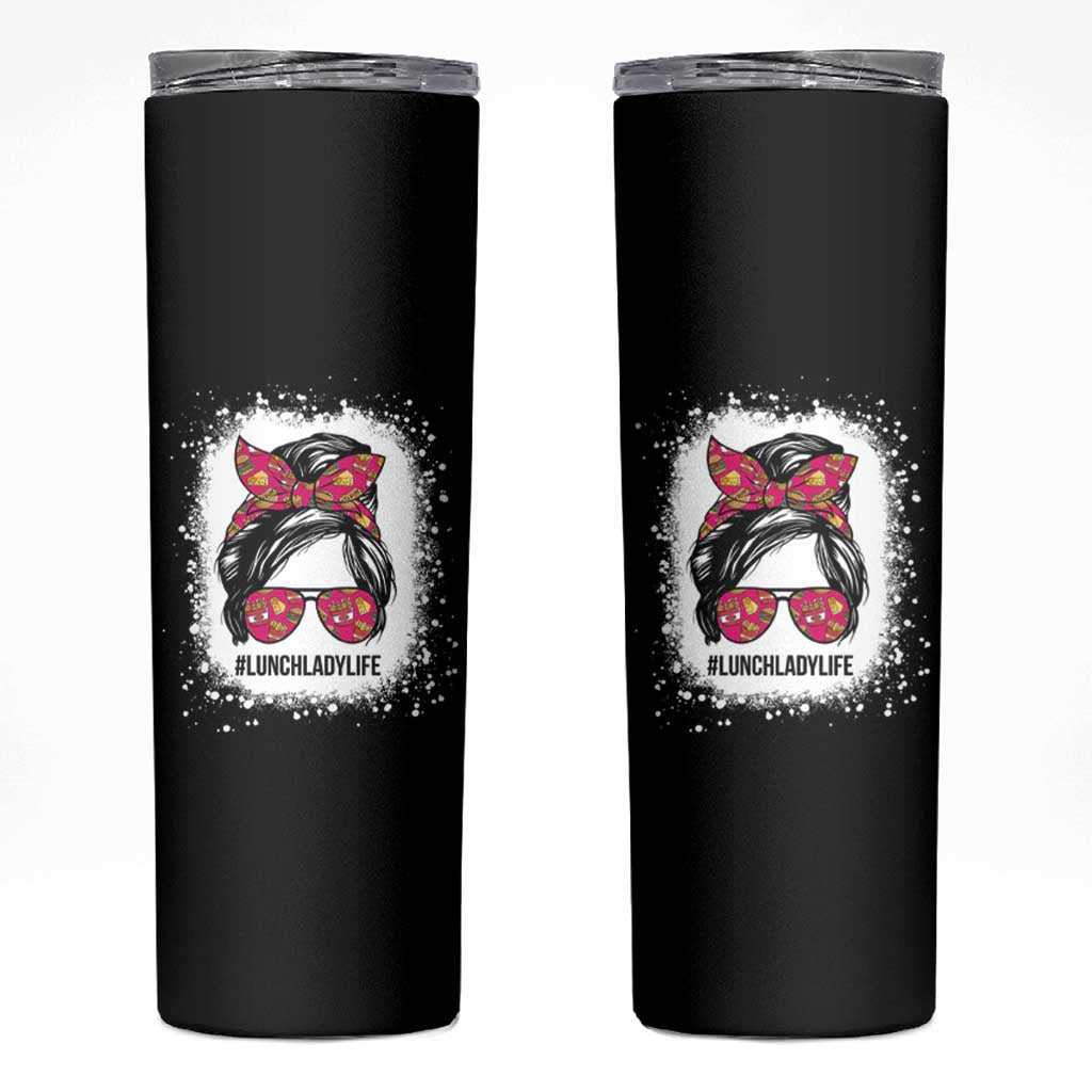 Lunch Lady Life Skinny Tumbler Messy Hair Woman - Wonder Print Shop
