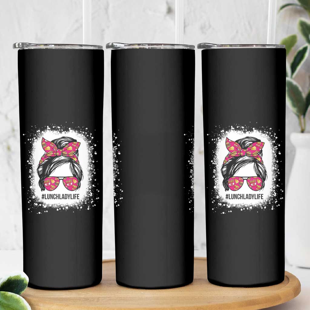 Lunch Lady Life Skinny Tumbler Messy Hair Woman - Wonder Print Shop
