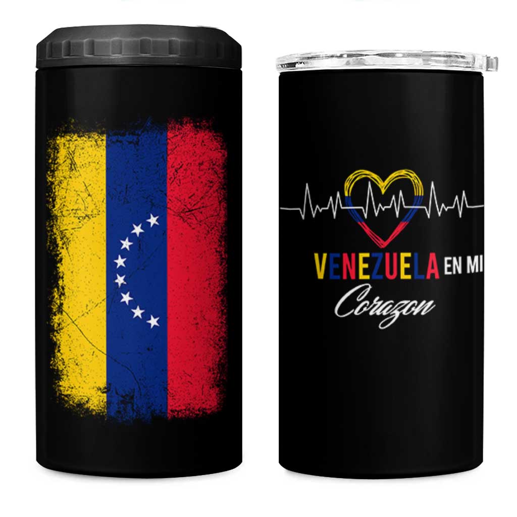 Venezuelan Pride 4 in 1 Can Cooler Tumbler Venezuela Flag Heritage Venezuela En Mi Corazon