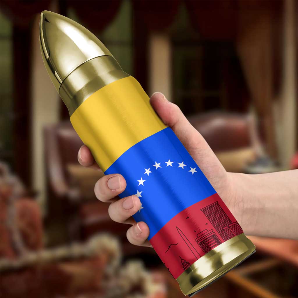 Venezuelan Girl Bullet Tumbler Messy Bun Venezuela Flag Heritage Venezuelan Women Girls