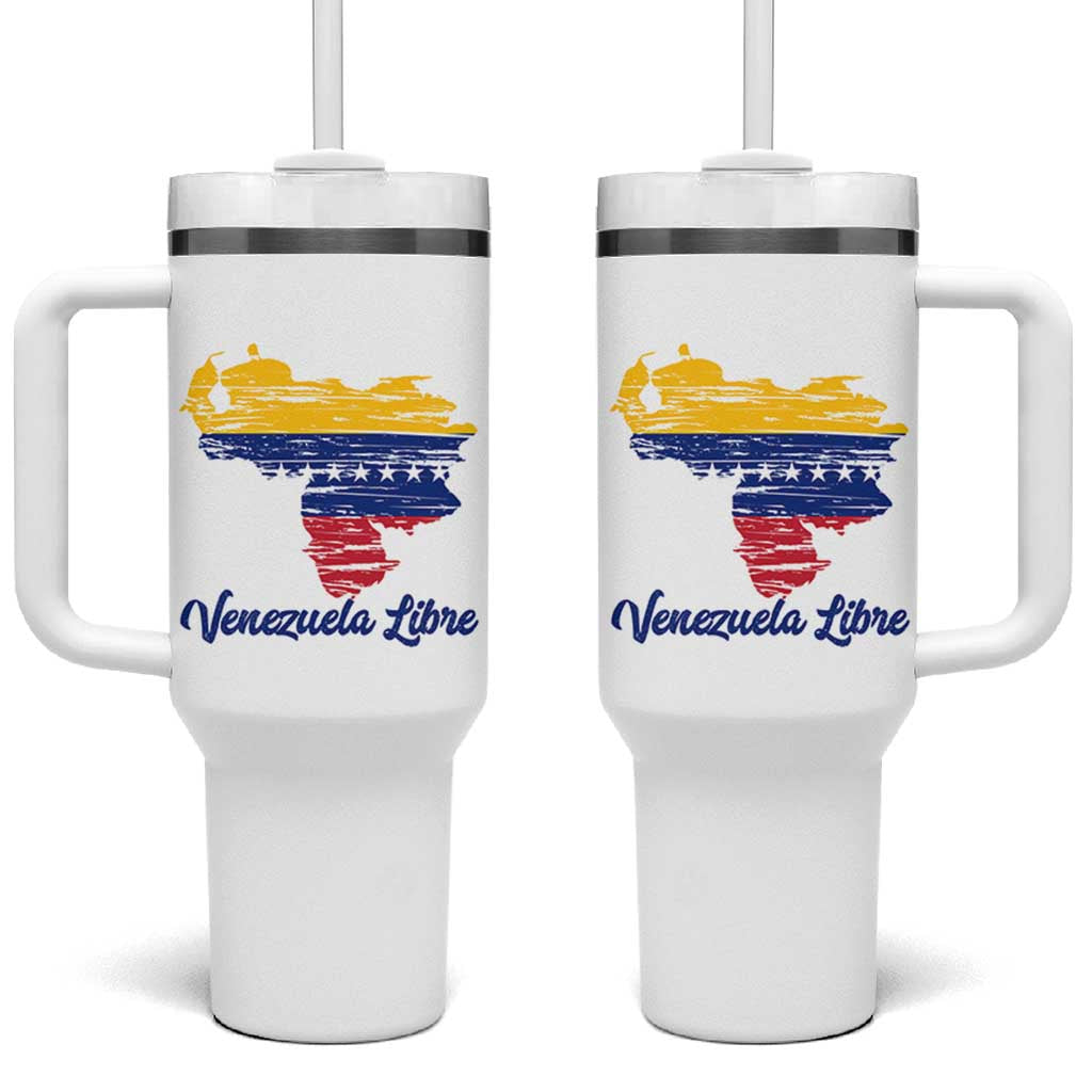 Venezuela Libre Tumbler With Handle Venezuelan Flag