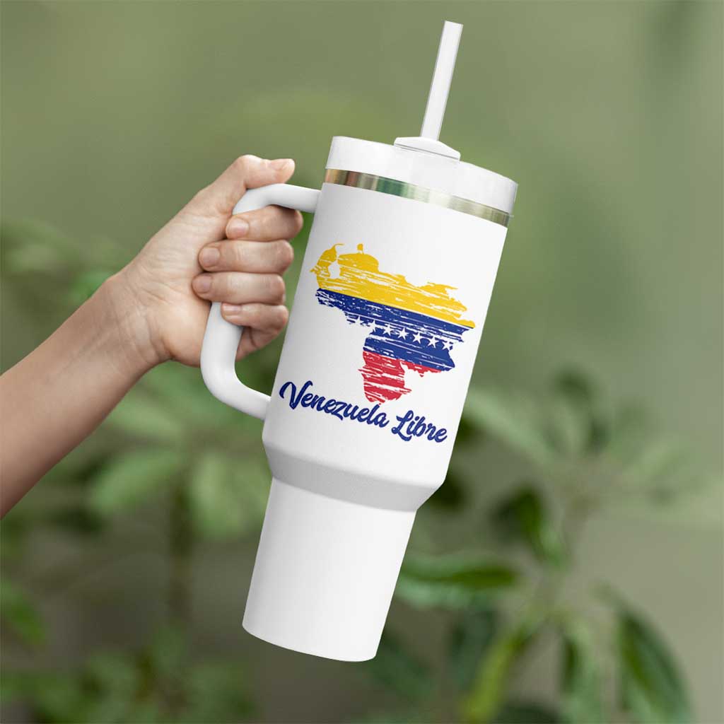Venezuela Libre Tumbler With Handle Venezuelan Flag