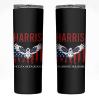 Harris 2024 Election Skinny Tumbler We Choose Freedom Madam President US Flag Eagle - Wonder Print Shop