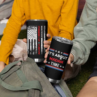 Harris 2024 Election Tumbler Cup It's About Madam Time President Feminist Womens American Flag - Wonder Print Shop