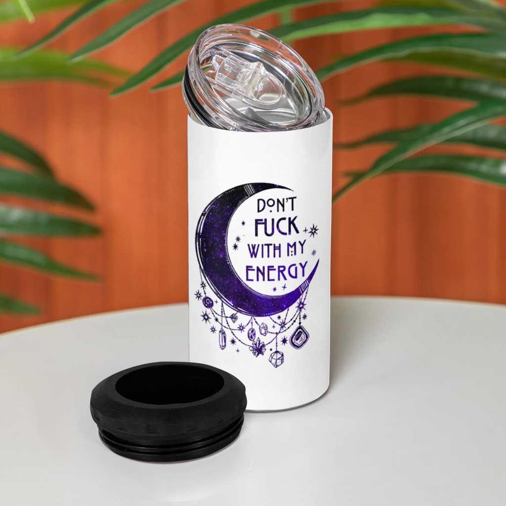 Witchy Celestial 4 in 1 Can Cooler Tumbler Don't Fu*k with my Energy Witchcraft Moon - Wonder Print Shop