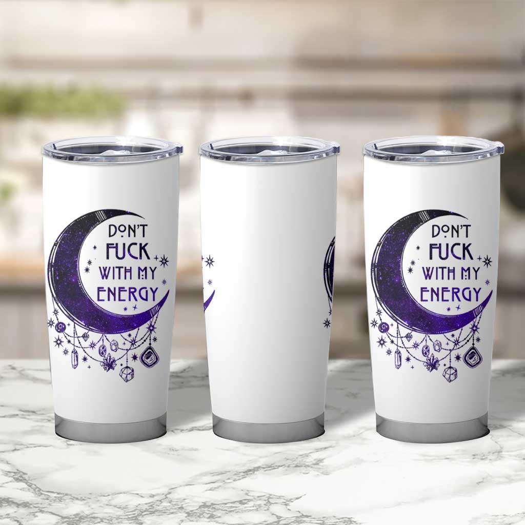 Witchy Celestial Tumbler Cup Don't Fu*k with my Energy Witchcraft Moon - Wonder Print Shop