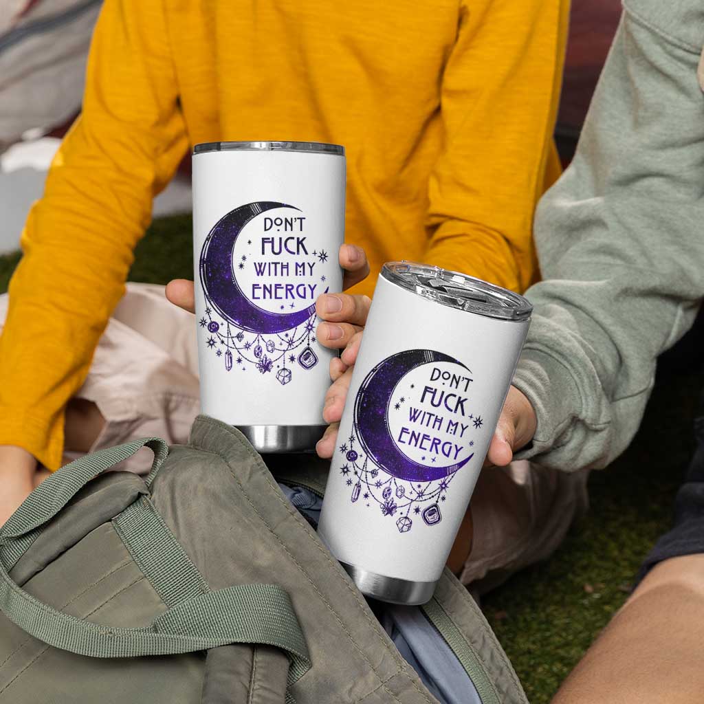 Witchy Celestial Tumbler Cup Don't Fu*k with my Energy Witchcraft Moon - Wonder Print Shop