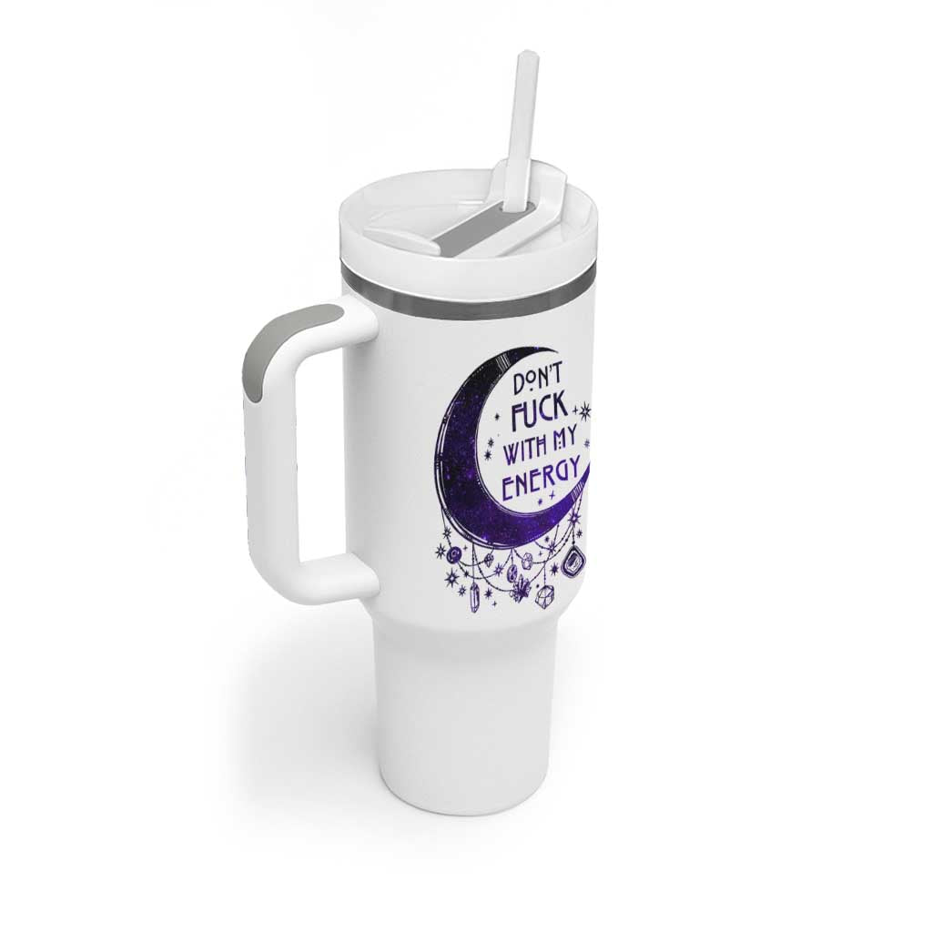 Witchy Celestial Tumbler With Handle Don't Fu*k with my Energy Witchcraft Moon - Wonder Print Shop