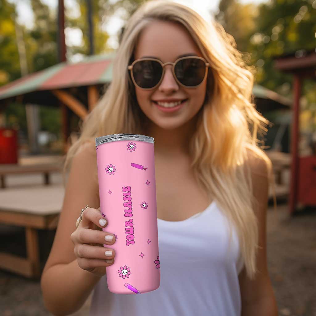 Personalized Halloween Teacher Gift Skinny Tumbler Custom Name Funny Ghost Teaching My Boos - Wonder Print Shop