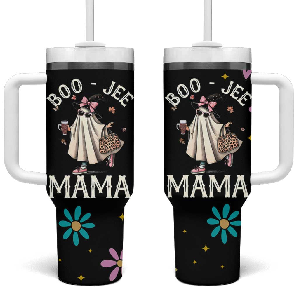Boo Jee Ghost Tumbler With Handle Spooky Season Mom Mama Halloween Gift - Wonder Print Shop