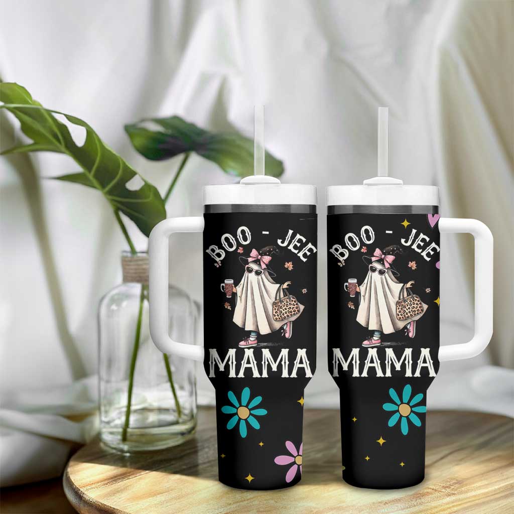 Boo Jee Ghost Tumbler With Handle Spooky Season Mom Mama Halloween Gift - Wonder Print Shop