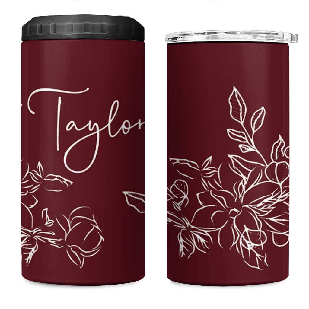 Personalized Wildflower Floral 4 in 1 Can Cooler Tumbler Custom Name Mothers Day Gift From Daughter Son