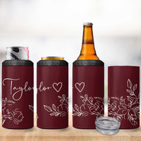 Personalized Wildflower Floral 4 in 1 Can Cooler Tumbler Custom Name Mothers Day Gift From Daughter Son