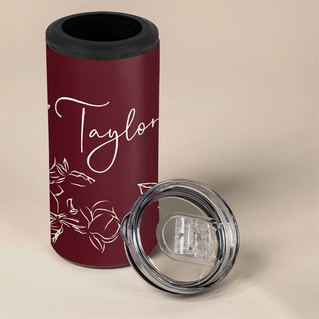 Personalized Wildflower Floral 4 in 1 Can Cooler Tumbler Custom Name Mothers Day Gift From Daughter Son