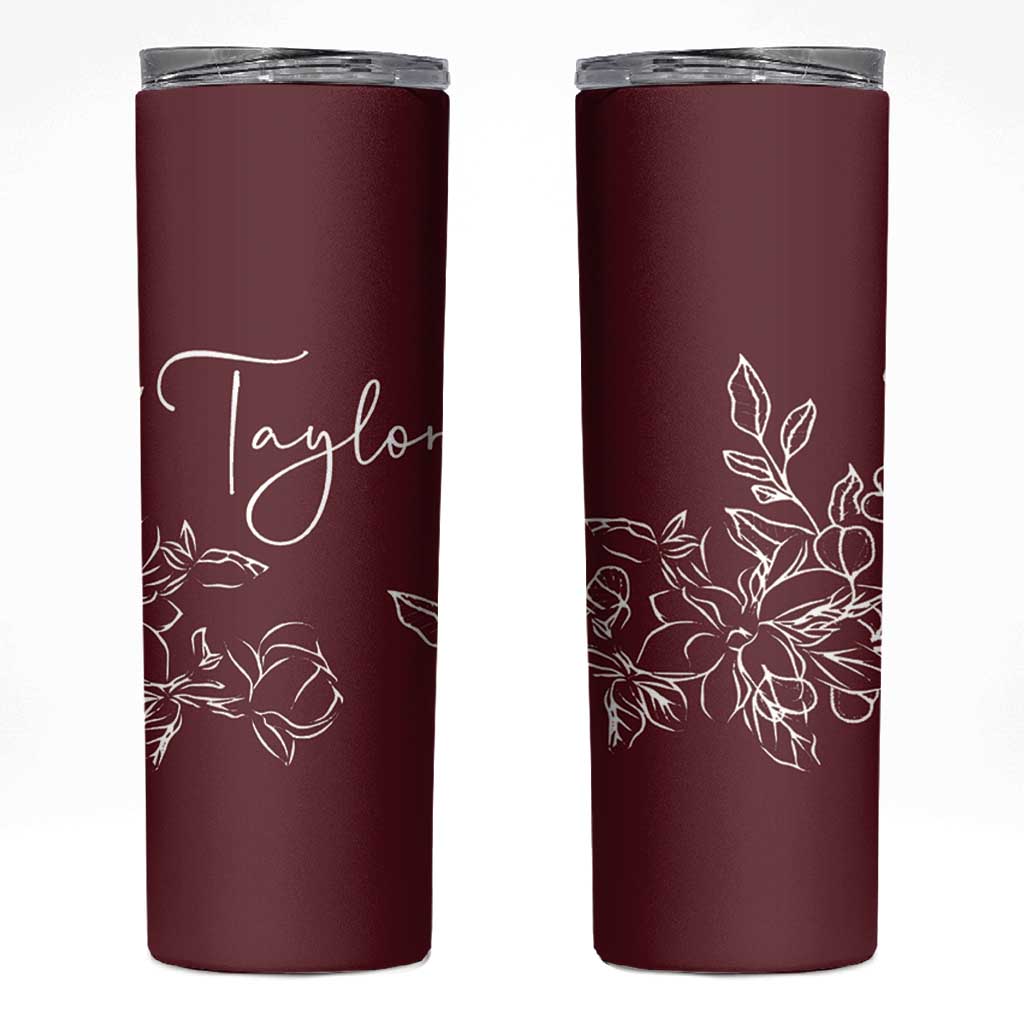 Personalized Wildflower Floral Skinny Tumbler Custom Name Mothers Day Gift From Daughter Son