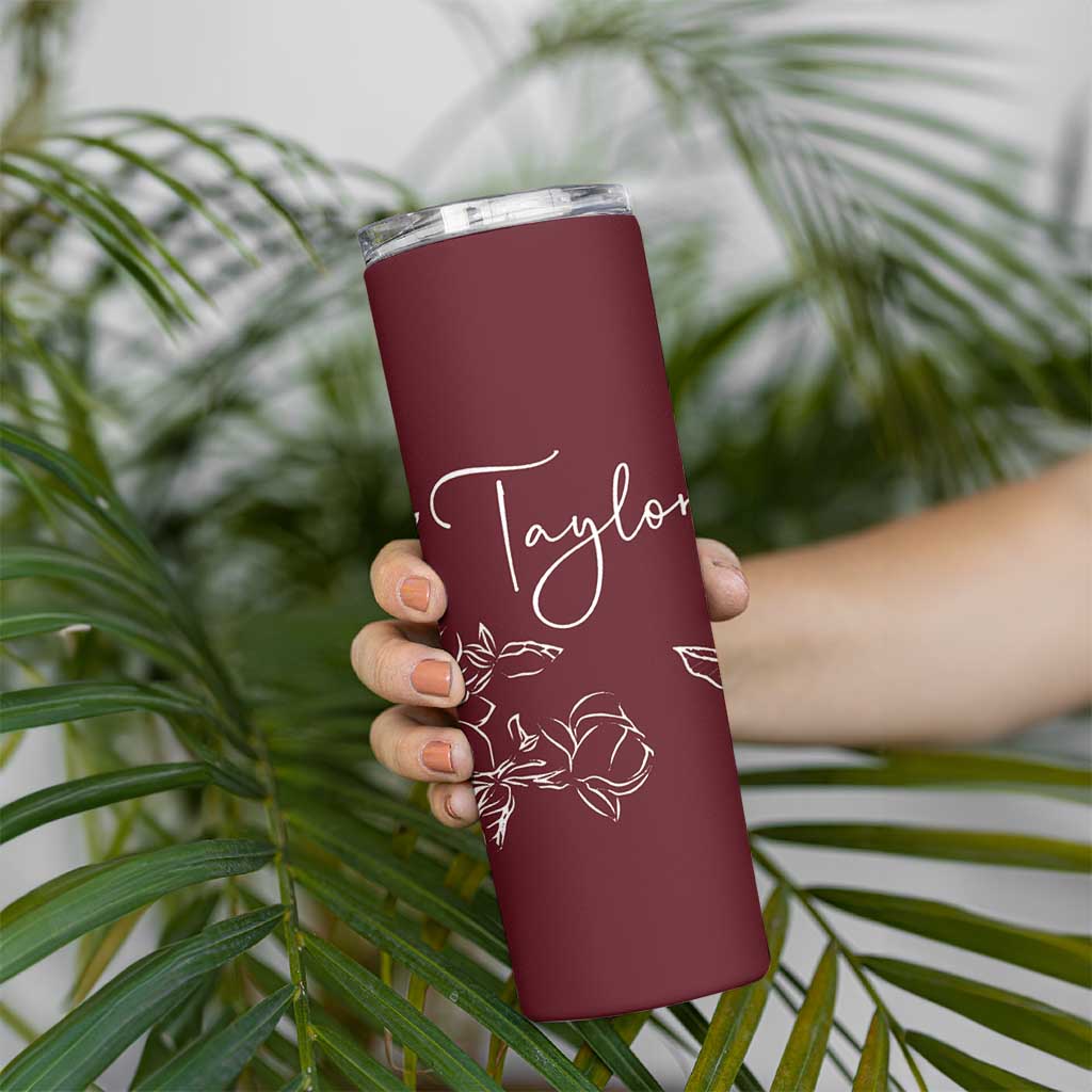 Personalized Wildflower Floral Skinny Tumbler Custom Name Mothers Day Gift From Daughter Son