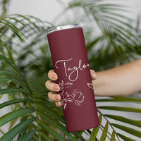 Personalized Wildflower Floral Skinny Tumbler Custom Name Mothers Day Gift From Daughter Son