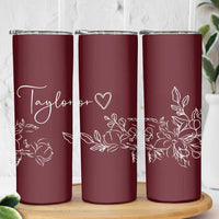 Personalized Wildflower Floral Skinny Tumbler Custom Name Mothers Day Gift From Daughter Son