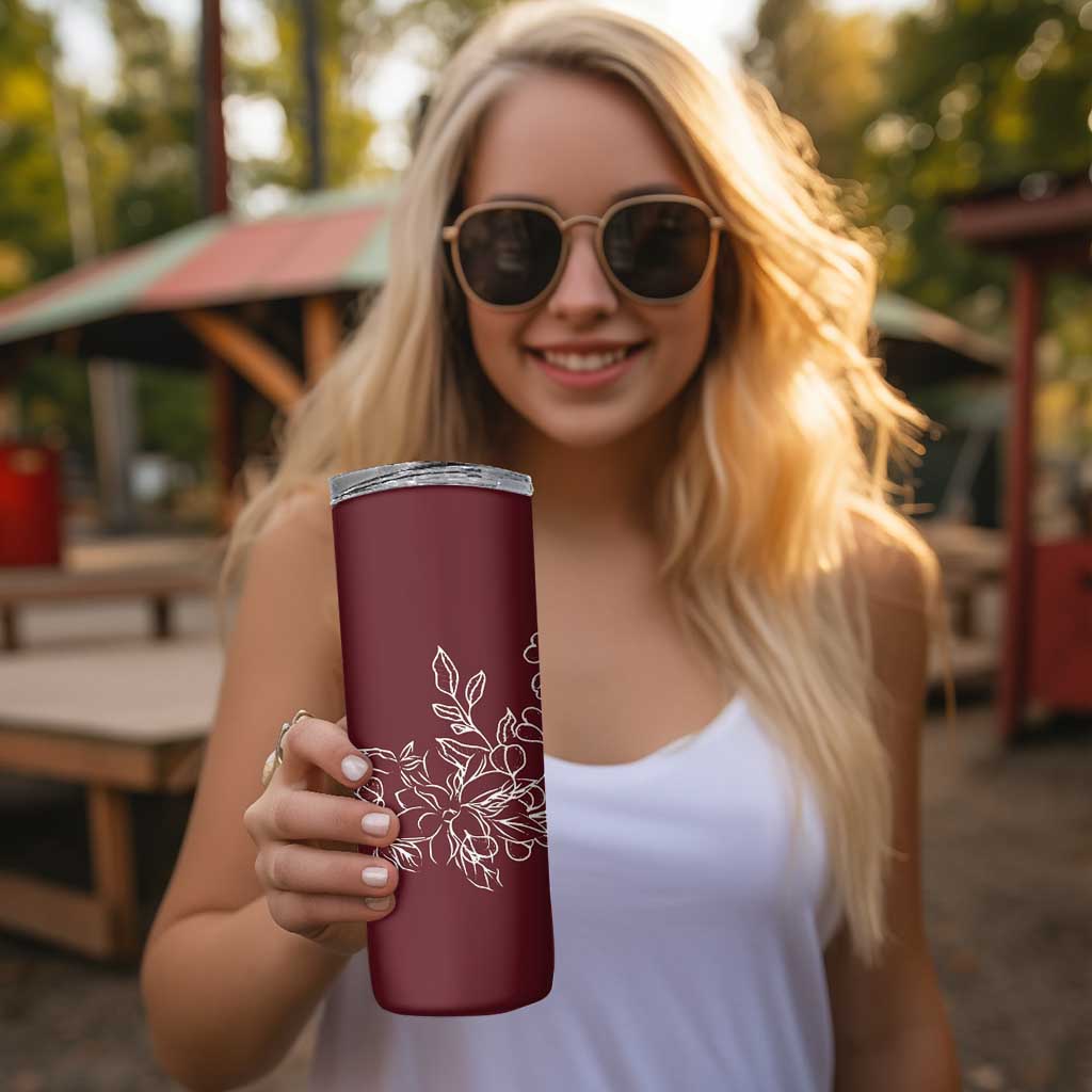 Personalized Wildflower Floral Skinny Tumbler Custom Name Mothers Day Gift From Daughter Son