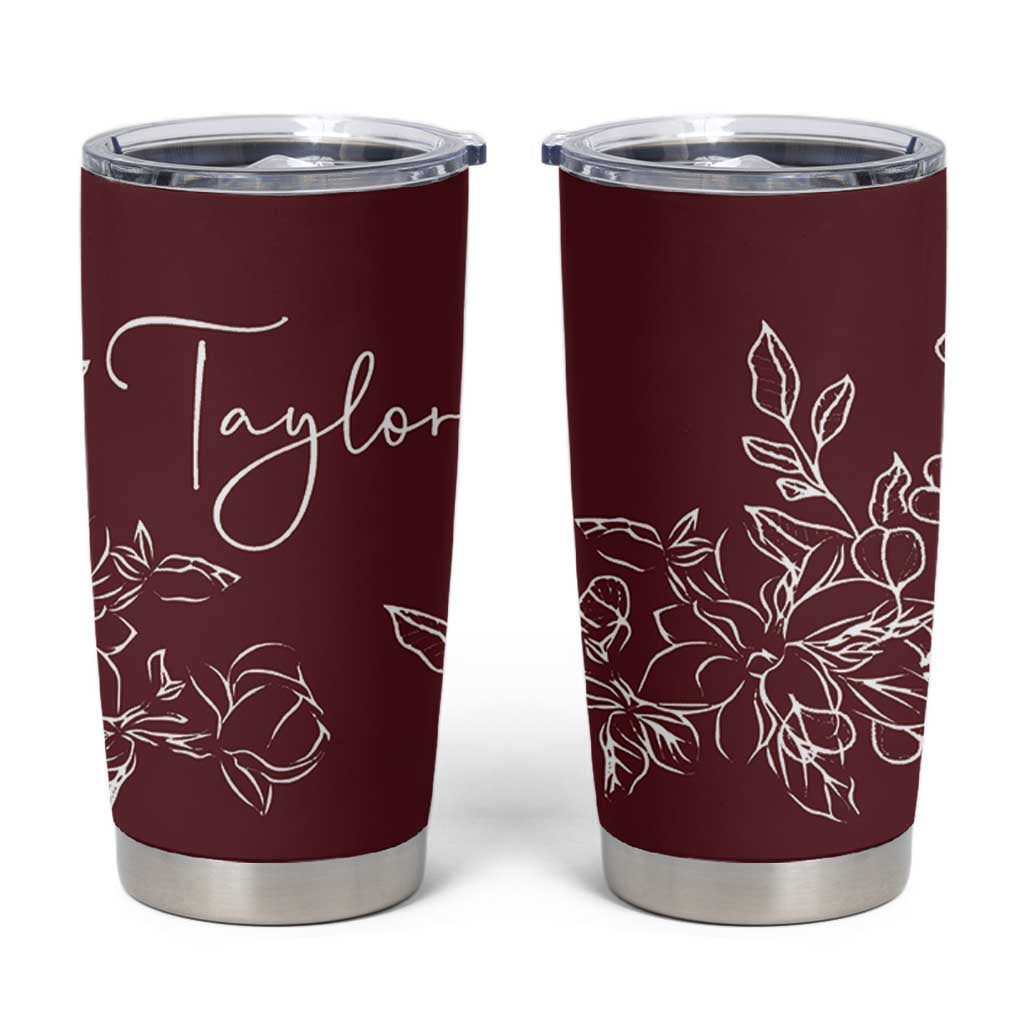 Personalized Wildflower Floral Tumbler Cup Custom Name Mothers Day Gift From Daughter Son
