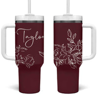 Personalized Wildflower Floral Tumbler With Handle Custom Name Mothers Day Gift From Daughter Son