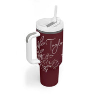 Personalized Wildflower Floral Tumbler With Handle Custom Name Mothers Day Gift From Daughter Son