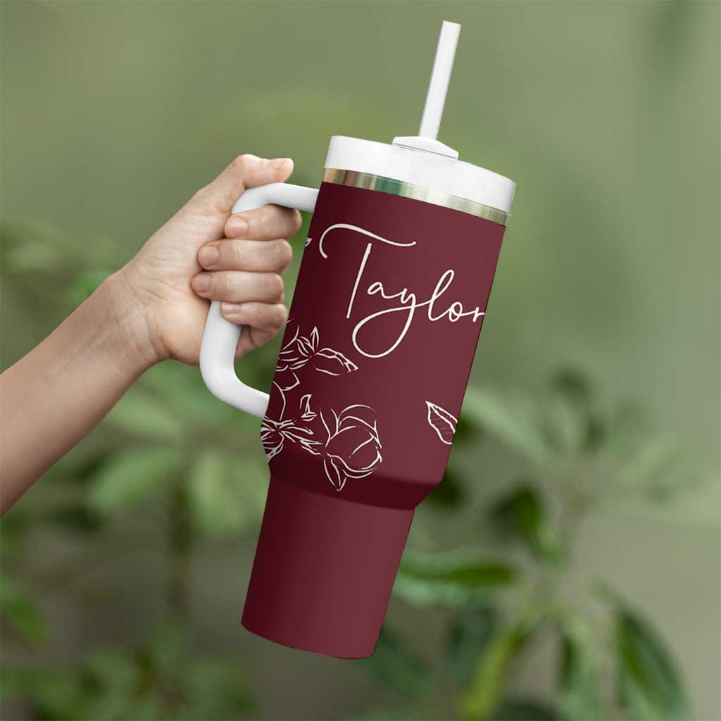 Personalized Wildflower Floral Tumbler With Handle Custom Name Mothers Day Gift From Daughter Son