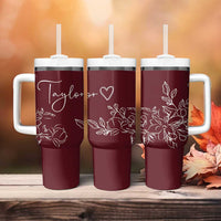 Personalized Wildflower Floral Tumbler With Handle Custom Name Mothers Day Gift From Daughter Son