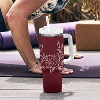 Personalized Wildflower Floral Tumbler With Handle Custom Name Mothers Day Gift From Daughter Son