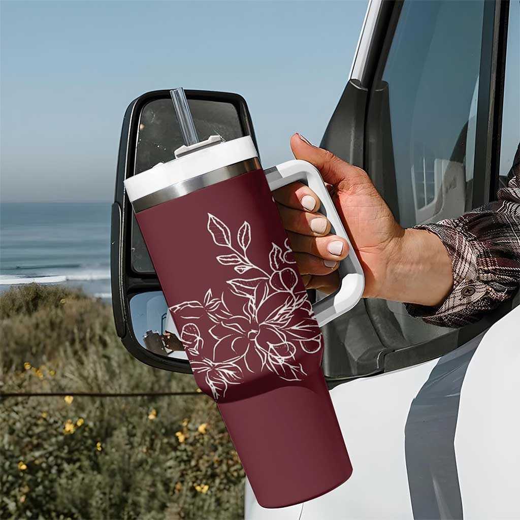 Personalized Wildflower Floral Tumbler With Handle Custom Name Mothers Day Gift From Daughter Son
