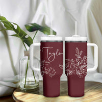 Personalized Wildflower Floral Tumbler With Handle Custom Name Mothers Day Gift From Daughter Son
