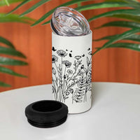 Personalized Wildflower 4 in 1 Can Cooler Tumbler Custom Name Custom Name Gift For Women Butterflies Floral