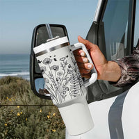 Personalized Wildflower Tumbler With Handle Custom Name Custom Name Gift For Women Butterflies Floral