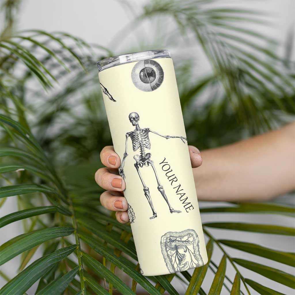 Personalized Xray Tech Skinny Tumbler Custom Name Halloween Iced Coffee Gift For Xray Student Radiologist Radiology Work - Wonder Print Shop