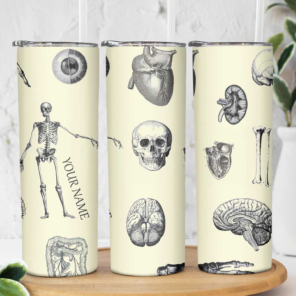Personalized Xray Tech Skinny Tumbler Custom Name Halloween Iced Coffee Gift For Xray Student Radiologist Radiology Work - Wonder Print Shop